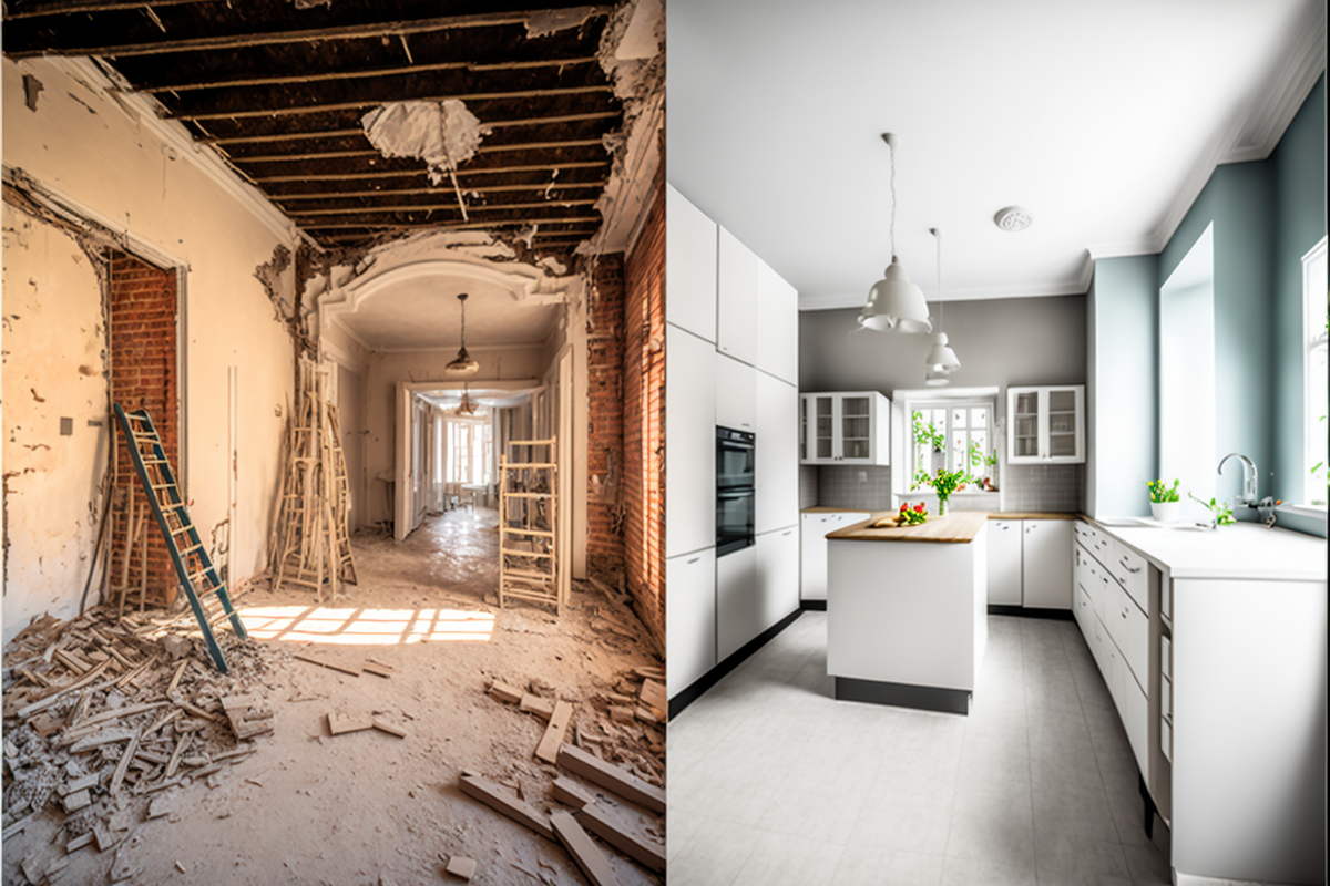 rénovation d'une cuisine avant/après